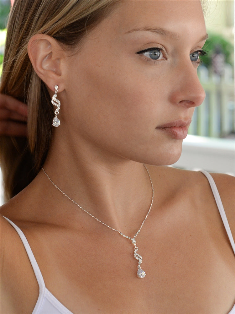 Ensemble collier et boucle d'oreille torasde de zircon - Boutique JAGA