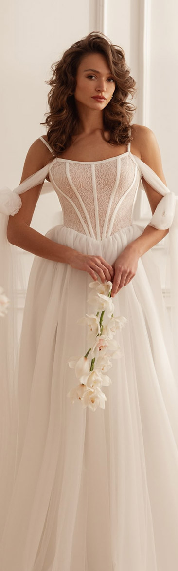 Model wearing a bridal gown