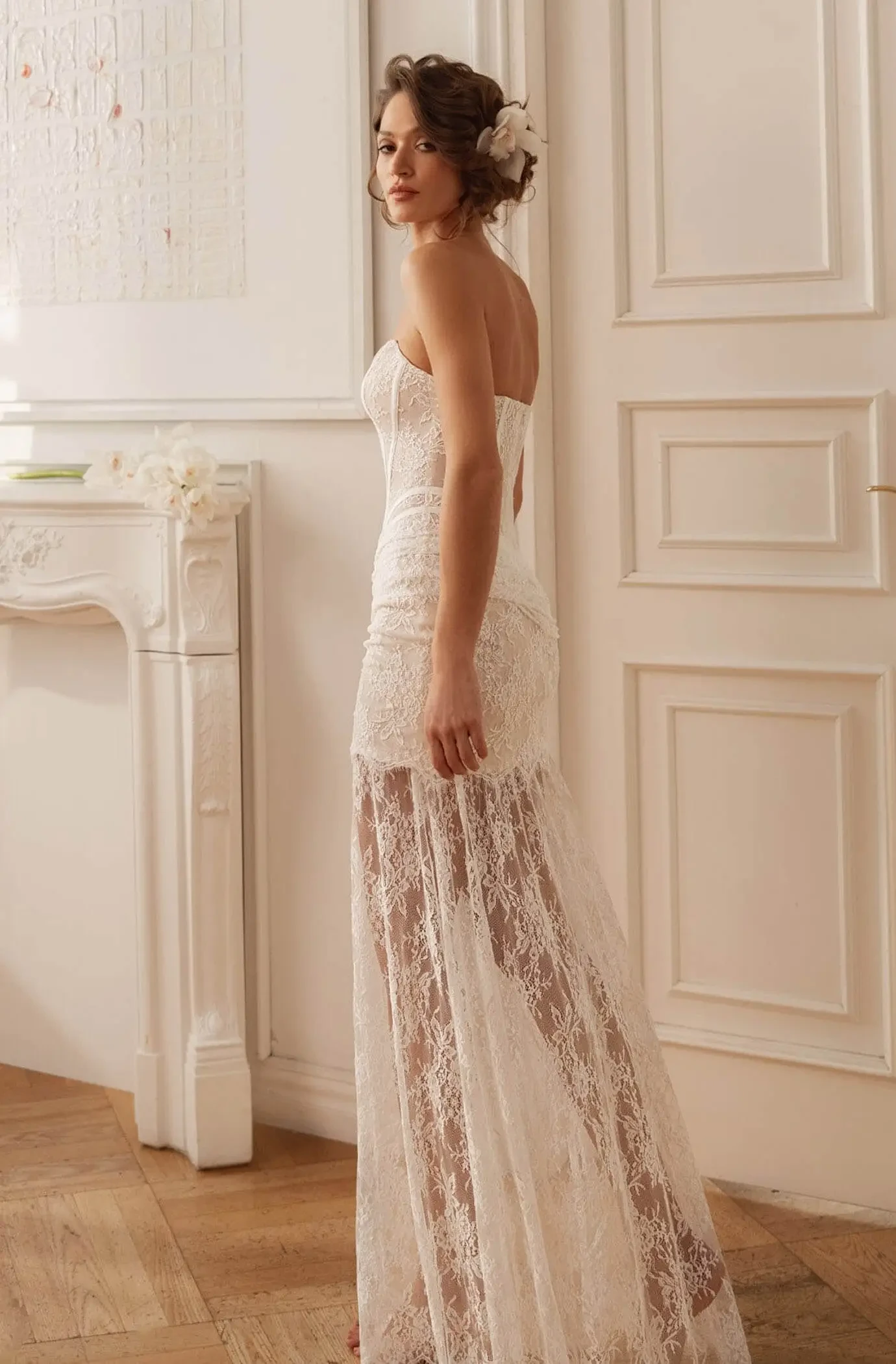 Model wearing a bridal gown - Mobile Image